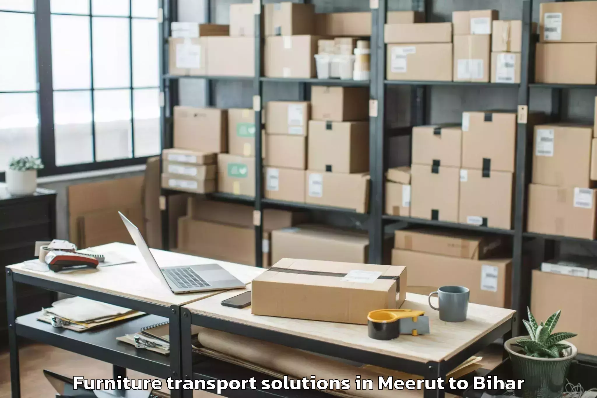 Reliable Meerut to Sikta Furniture Transport Solutions